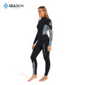 Seaskin Mulheres de 4/3mm de roupa de mergulho com zíper do peito