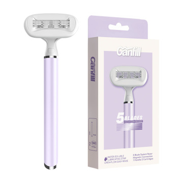 Topselling 5-Blade Women's Shaving Razors with Colorful Handles for Customizable Women's Grooming