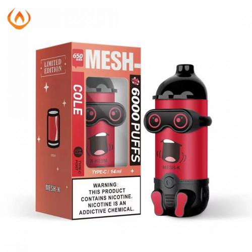 Mesh-Kは6000パフをヒットし、使い捨ての蒸気を吸います