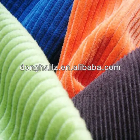 21w green corduroy fabric for garment