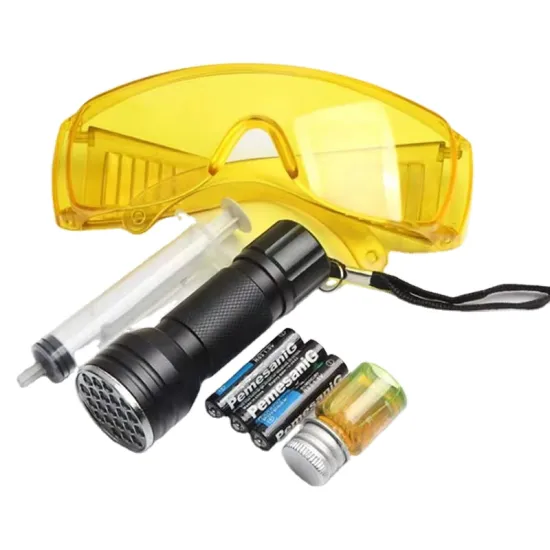 Car Air Conditioner System with Fluorescent Leak Detection Tool and Automobile Flashlight" 

However, for better SEO and clarity, you might consider:

"Automobile AC System Leak Detection: Flashlight & Fluorescent Tool