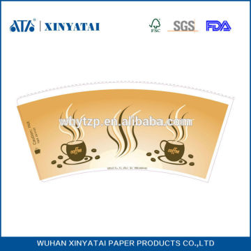 12oz 300ml printed coffee cup fan with single side pe coat 18g