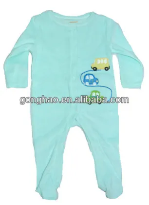 velvet baby clothes with cute embroidery