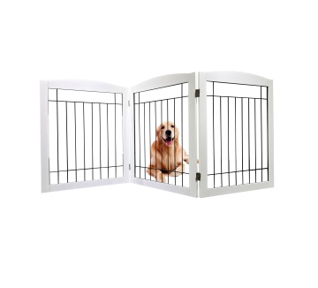 OEM Wooden or MDF Dog Barrier Fence Foldable Pet Gate