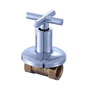 YOROOW Chrome Plated Zinc Handle Brass Concealed Valve Water Stop Sanitary Fitting