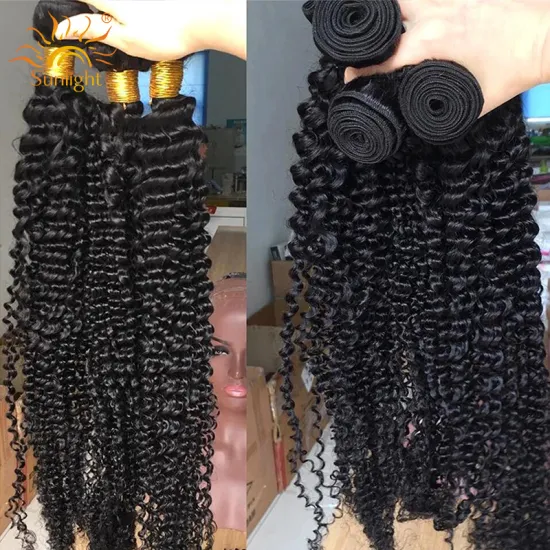 Sunlight 13x4 closure 40 inch 100%real human raw brazilian hair deep curly malaysian curly hair bundles