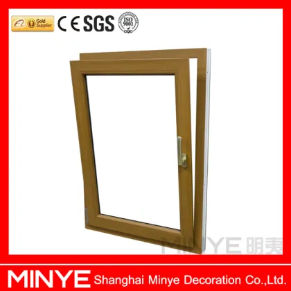 Lg brand plastic tilt turn window with woodlook PVC profile