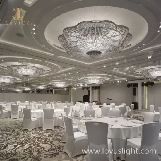 Large dining room chandelier Project engineering white crystal chandelier Professional custom chandelier