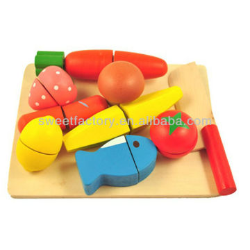 wooden cutting fruit toys
