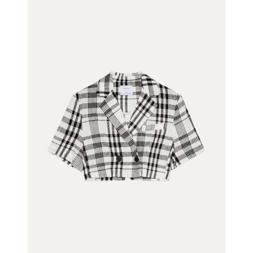 2020 New Women Designer Cropped Checked Blazer