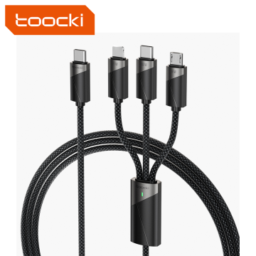 Toocki Hot Sale 3-in-1 Type-C to Type-C/Micro/Lighting 100W Fast Charging Cable