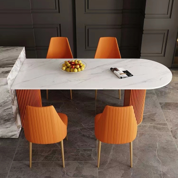 Semi-Round Rock Plate Island Table - Modern Small Household Light Luxury Dining Table