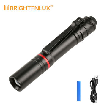 Draagbare, hoog lumen, oplaadbare LED -zaklamp met clip: perfect EDC -tool voor tactisch, tandheelkundig en dagelijks gebruik