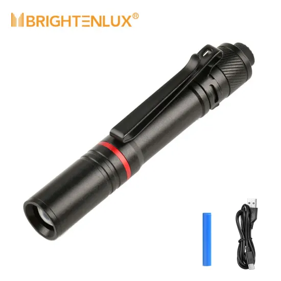 Portable, High Lumen, Rechargeable LED Flashlight with Clip: Perfect EDC Tool for Tactical, Dental, and Everyday Use