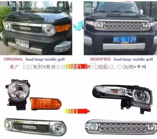 grille kits for toyota FJ cruiser 2007-2016,copy evoque head lamp ,tail lamp
