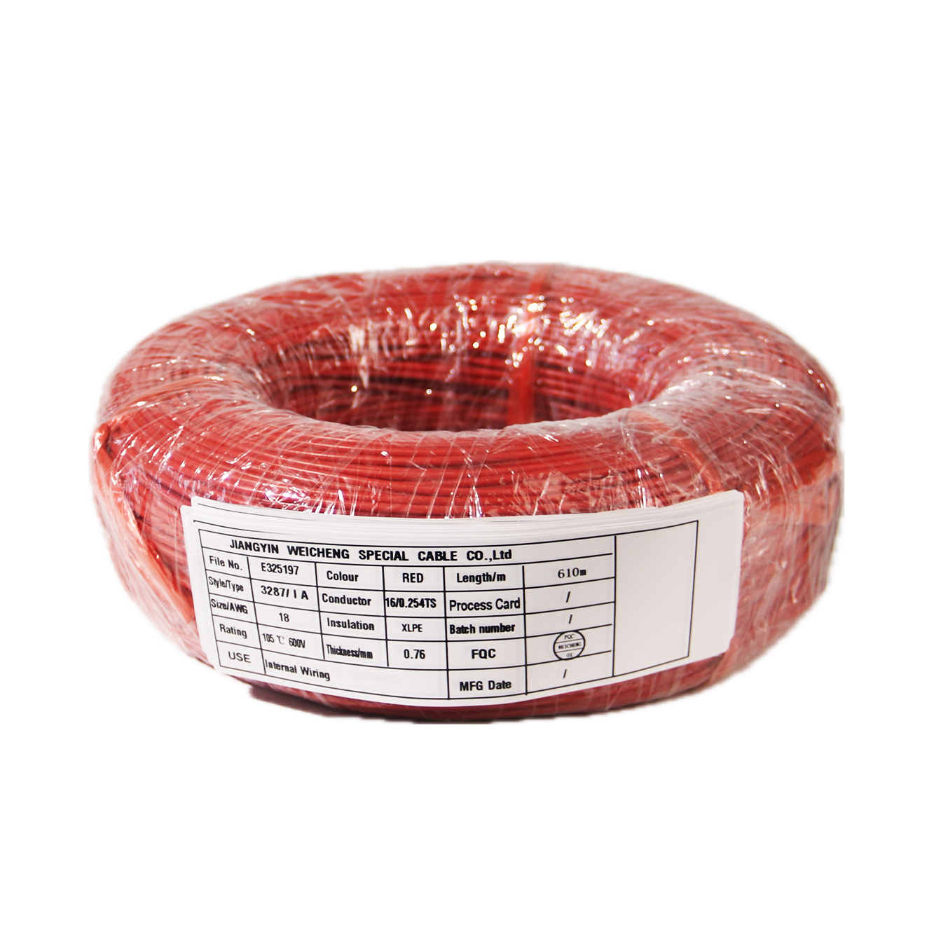 High temperature resistant XLPE cable UL3287 18AWG