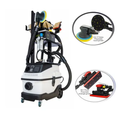 Automotive Dust-Free Polishing Machine: Car Pneumatic Dual Head Dry Grinding Machine