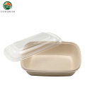 Bio Sugarcane Bagasse Cound Boîte à lunch Couvercle en plastique