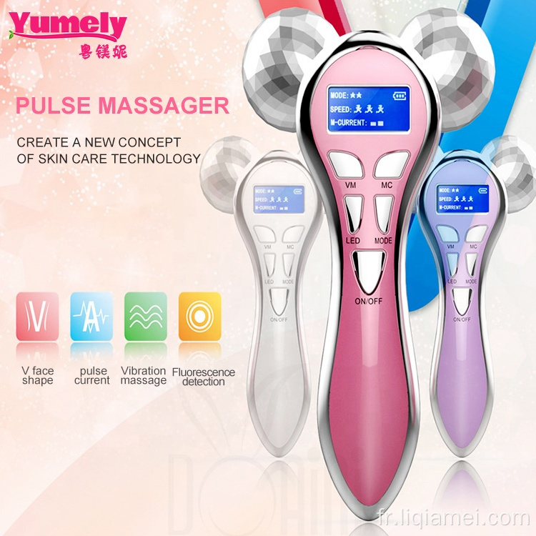 Masseur de visage vibré en acier inoxydable