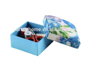 well organized sewing kit in handicraft box