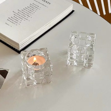 Clear glass candle jars holder for decorate using