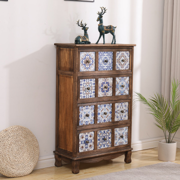 Wooden Accent Living Room Storage Cabinet