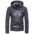 Cost-effective Men's Leather Jacket with Hood Custom