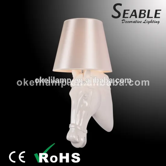 color customised fiber glass modern hotel corridor horse head and wall light wall lamp
