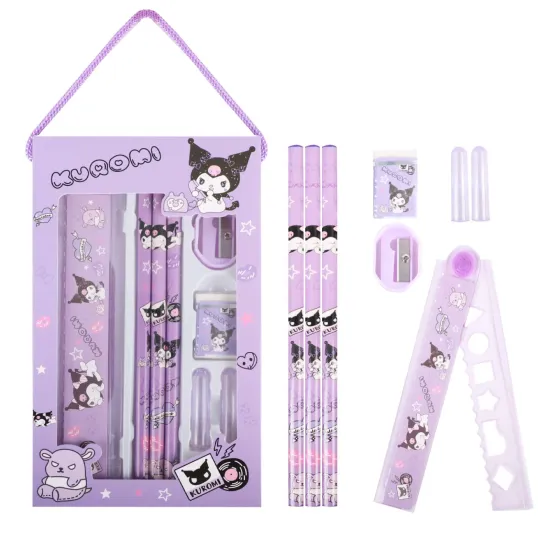 Cute Anime Purple Rabbit School Supplies Kawaii Stationery Set for Kids