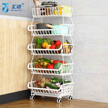 Kitchen Storage Organizer: Multifunctional Shelving Rack for Fruits, Vegetables, Seasoning Bottles, and Snacks