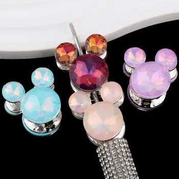 DIY Keychain: Cross-Border Heavy Industry Style Mocha Diamond Ball Wearable Bead Mouse Head Design