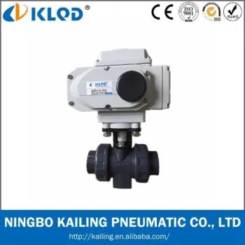 DN25 AC220V UPVC PVC Electric Actuator Ball Valve