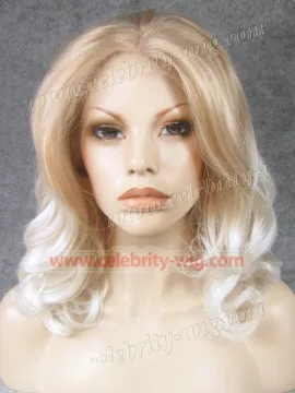 Blonde Ombre White Elegant Curly Synthetic Lace Front Wig