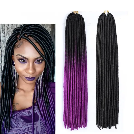 straight Faux Locs Crochet Hair Dreadlocks Hair Extensions Black blonde purple Soft Locs Crochet Braids Straight Faux Locs Hair