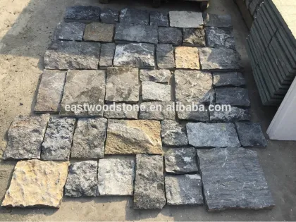 raw dark grey limestone blocks