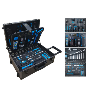 Bi-Color High Quality Aluminum Tool Case with 128-Piece Tool Set
