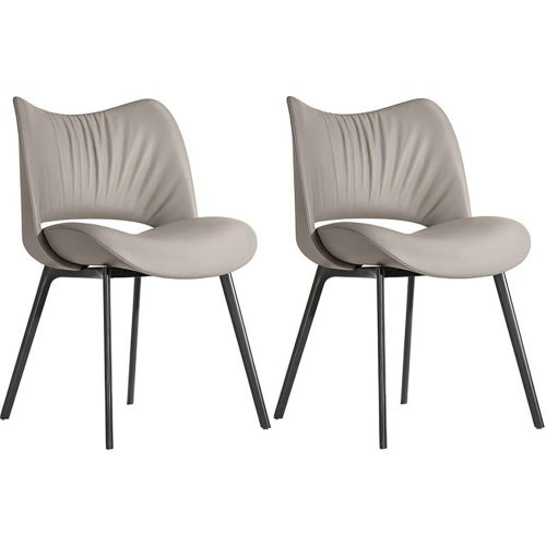 Elegant Upholstered Dining Chairs with Black Legs