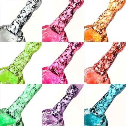 9 Color Summer Snow Glitter Gel Polish Purple OEM Customization