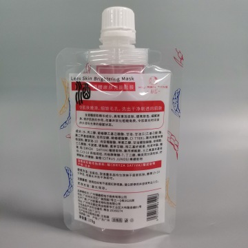 Transparent plastic used to pack liquid upright spout-bags