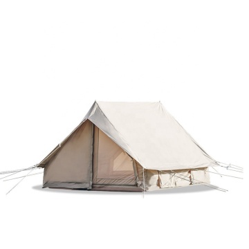 Luxury Family Camping: Professional Outdoor Supplier 200gTC Cotton Canvas Glamping Inflatable Cabin Tent