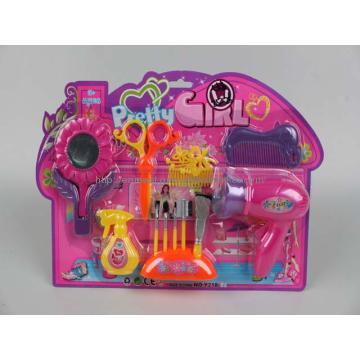 Plastic foshoinal beauty set with hair drier/mirror/comb for kid