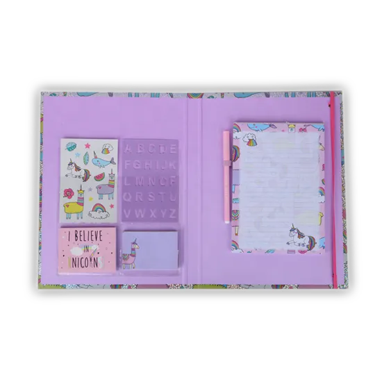 Custom Logo Design Cute Sticky Notes and School Stationery Set Including Kids Notepad and Ball Pen