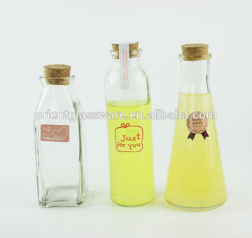 clear juice glass storage bottle