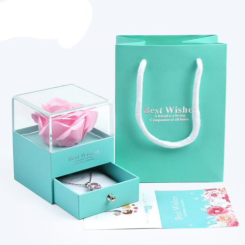 Acrylic Top Square Gift Box Rose Packaging
