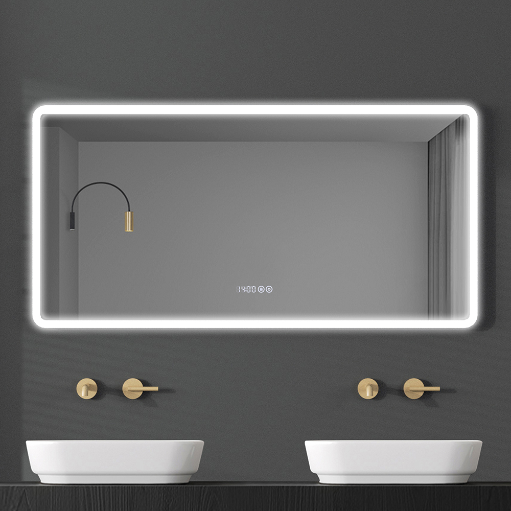LED lighted bathroom mirror