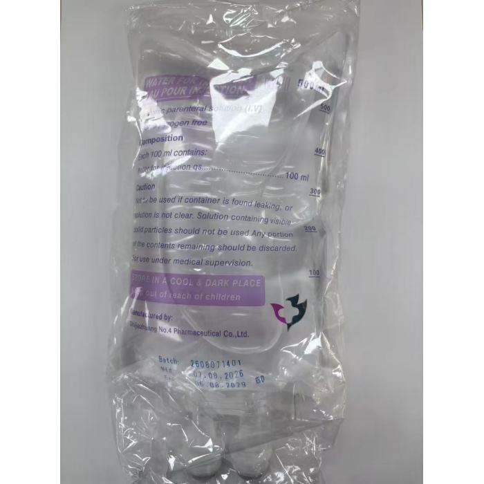 Steril Enjeksiyonluk Su 500ml PP / Gelişmiş Plastik Poşet (Camsız)