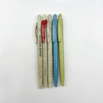Eco Friendly Recycled Wheat Straw Custom Logo Ball Point Pens