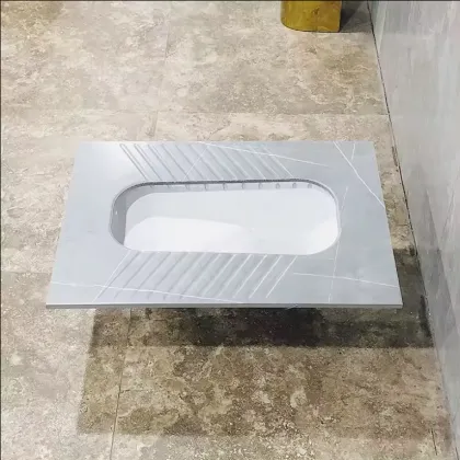 Colorful Marble Pattern Decorative Stone Rock Slab Squat Toilet