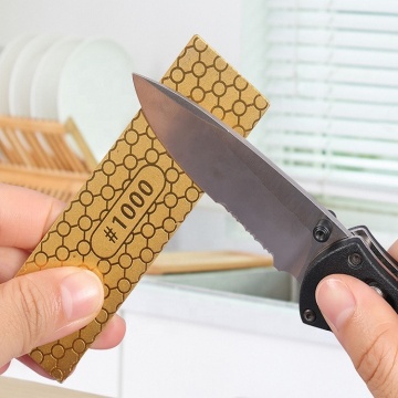 Compact 100x30mm Titanium-Plated Diamond Sharpening Stone