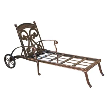 Outdoor Villa Garden Pool Chair - Cast Aluminum Chaise Lounge